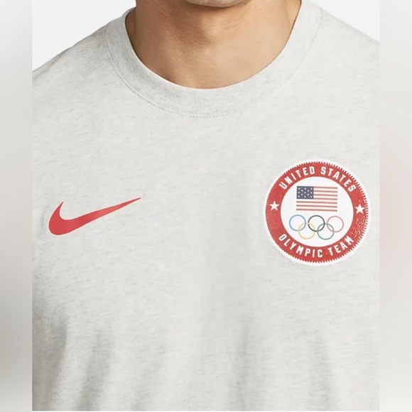 NEW Nike Team USA Olympic TShirt Men’s Size Medium Grey DriFit DO7030-050 - Picture 2 of 5